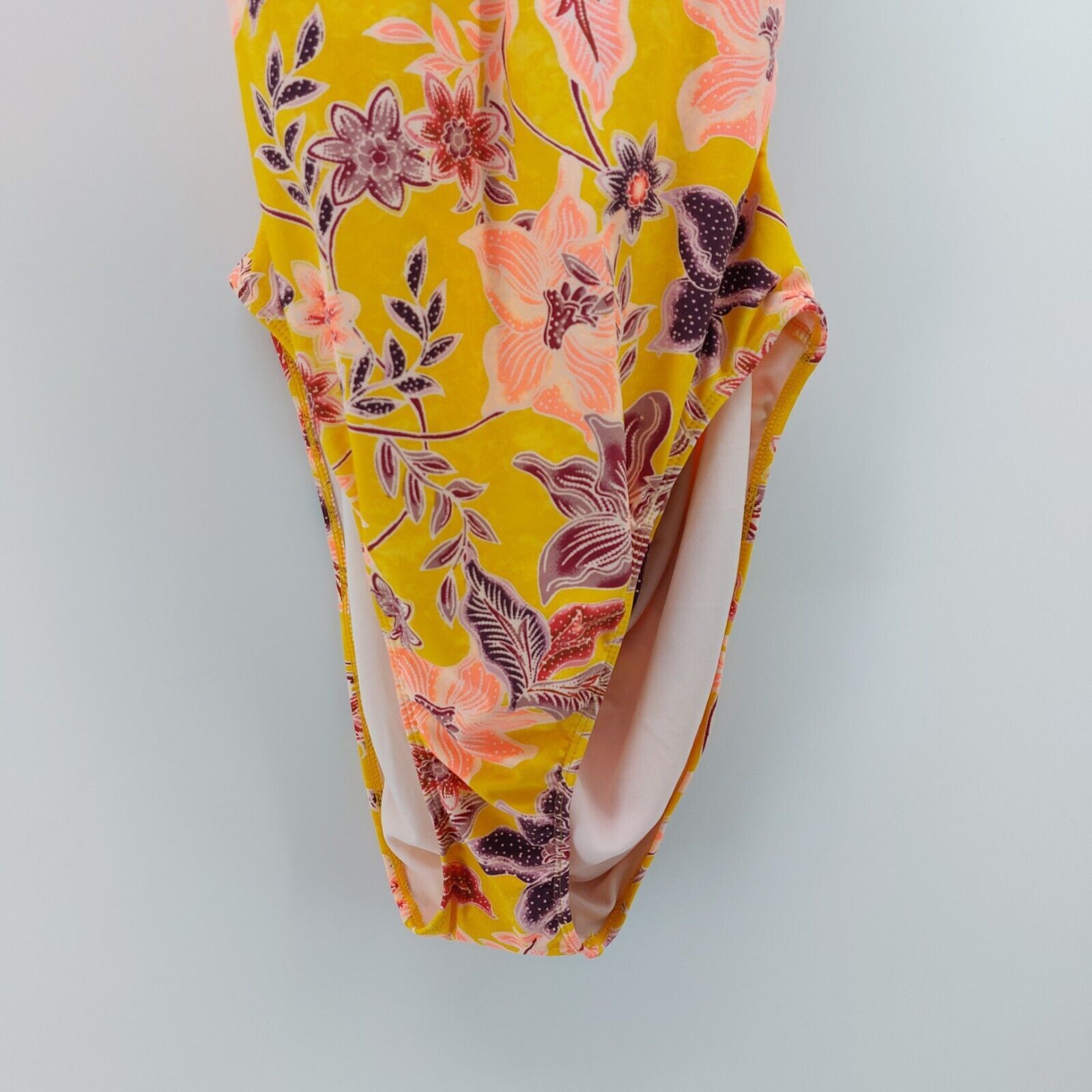 Other No Boundaries Women Bathing Suit Yellow Pink Purple Flowers Size L / US 10 / IT 46 - 5 Thumbnail