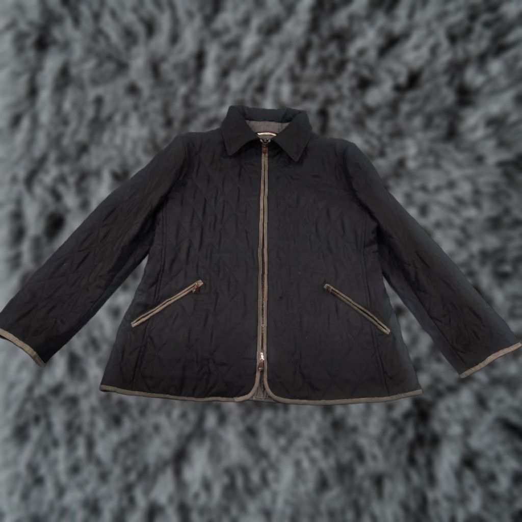 Colombo Colombo Italy Design Jacket Womens Black Double Cashmere Zip Luxury Quilted All Seasons Winter 66 cm L Size L / US 10 / IT 46 - 1 Thumbnail