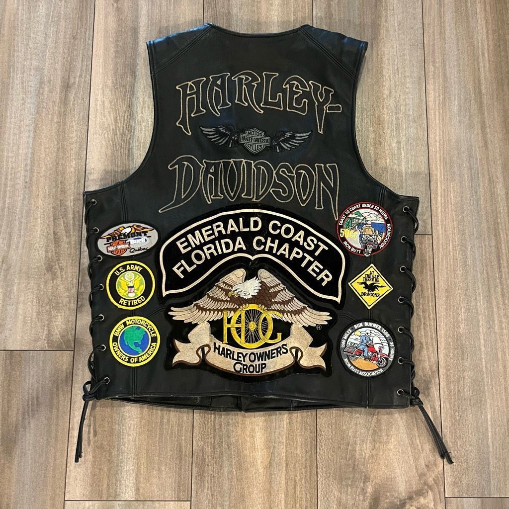 Harley Davidson Harley Davidson Motorcycle Bike Black Leather Vest Men Small Size US S / EU 44-46 / 1 - 6 Thumbnail