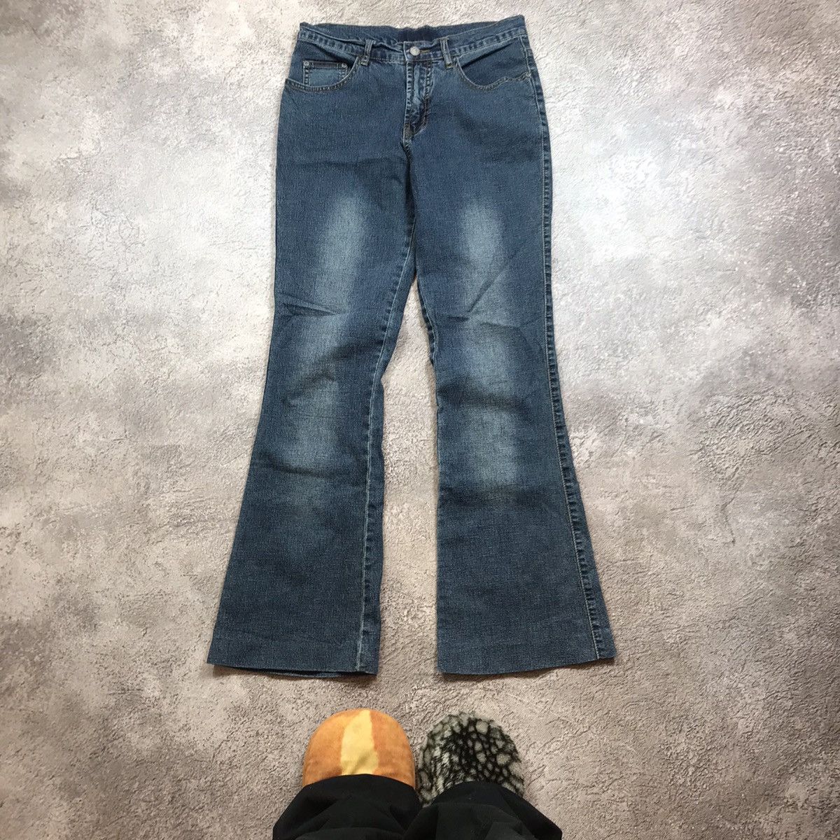 Vintage Vintage 90s Faded Distressed Baggy Wide Leg Jeans Grunge 29 Size 29" - 2 Thumbnail