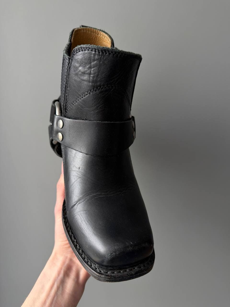Vintage Vintage Square Toe Biker Leather Boots Size US 6 / IT 36 - 4 Thumbnail