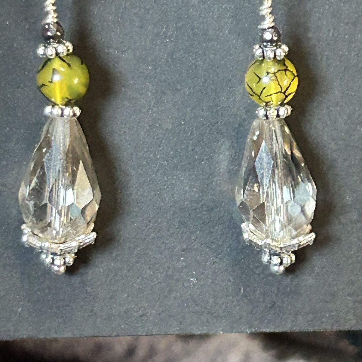 Handmade Handcrafted raindrop faceted rutilated quartz earrings Size ONE SIZE - 8 Thumbnail