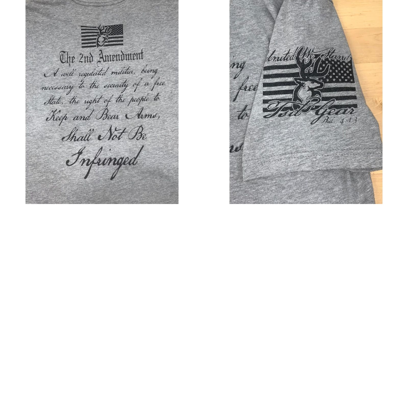 Next Level WE THE PEOPLE 2nd Amendment Gray SHORT SLEEVE T-SHIRT Sz. Medium #2576 Size US M / EU 48-50 / 2 - 8 Thumbnail