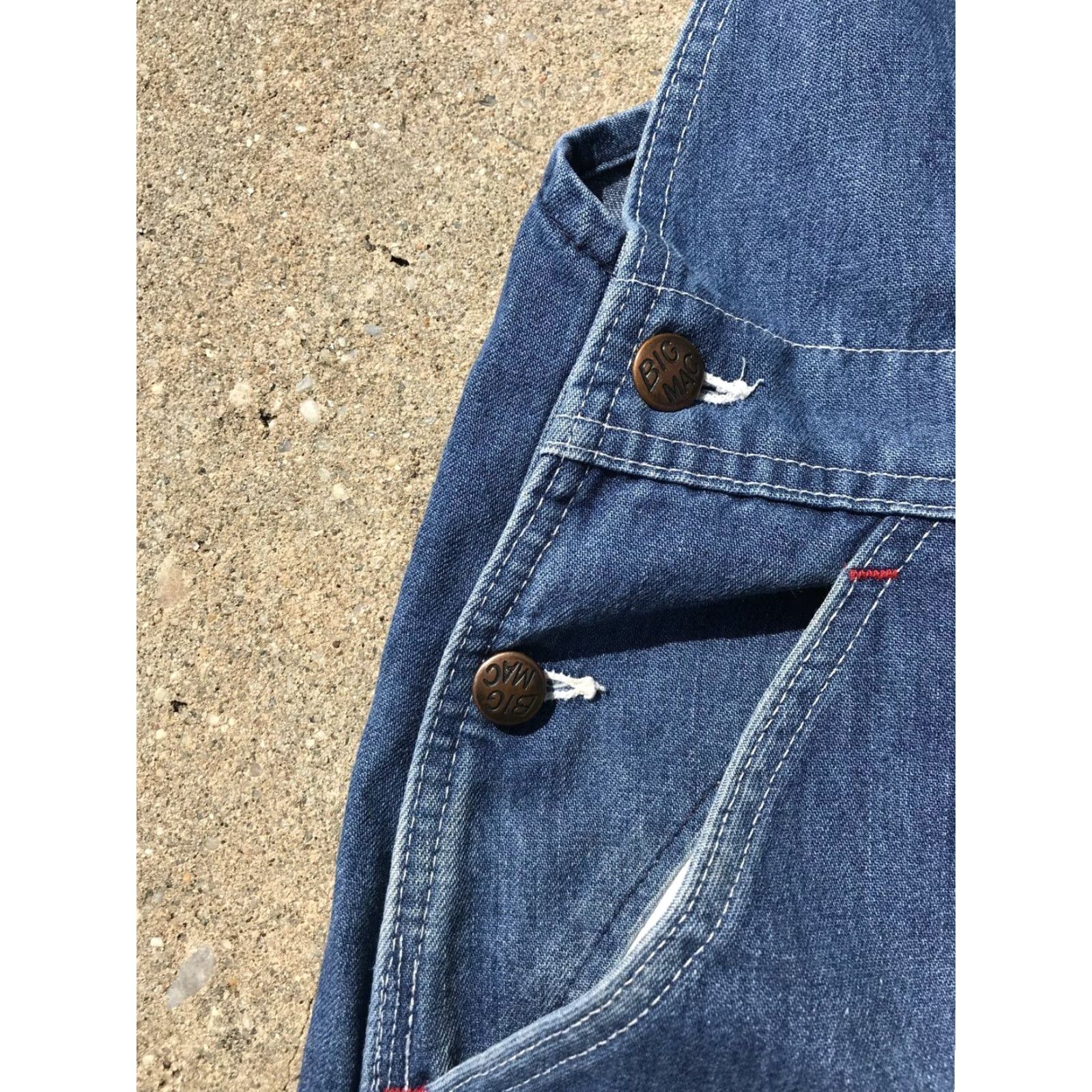 Vintage VINTAGE Penneys Big Mac Denim Overalls Sz 36 Waist Blue Grunge 60s-80s Mens Size US 36 / EU 52 - 6 Thumbnail