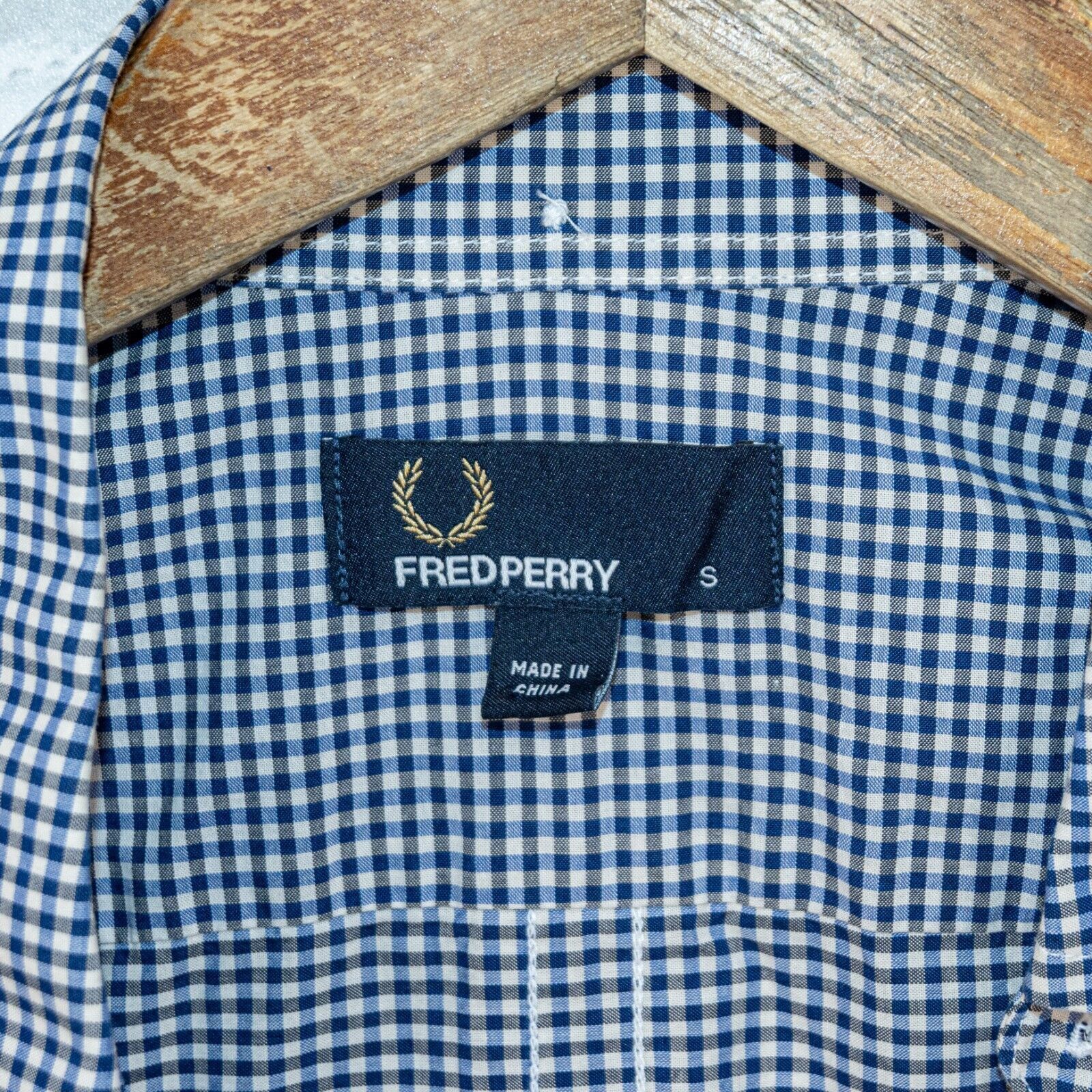 Fred Perry FRED PERRY Men's Blue Gingham check Button Down Shirt bottom Size US S / EU 44-46 / 1 - 6 Thumbnail
