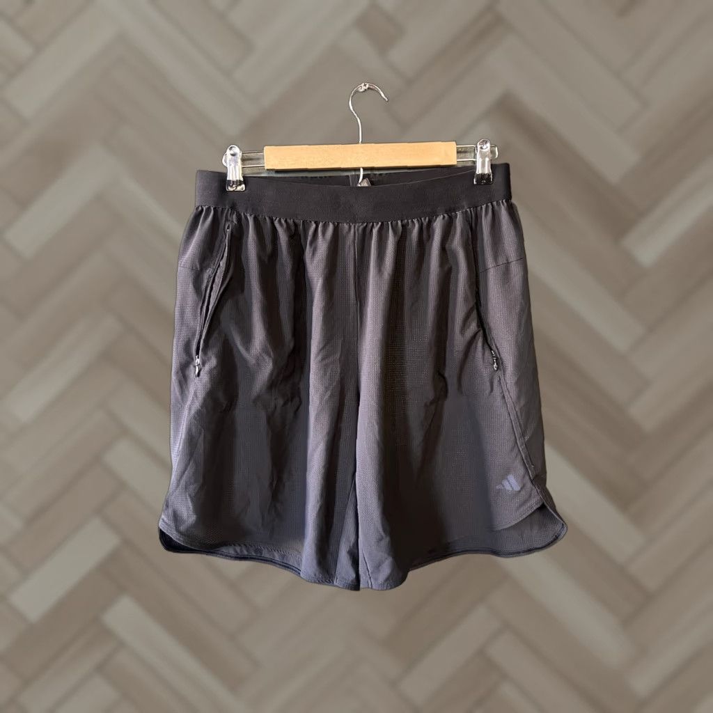 Adidas Adidas Mens Black Athletic Shorts L Regular Drawstring Sweat Size US 33 - 1 Thumbnail