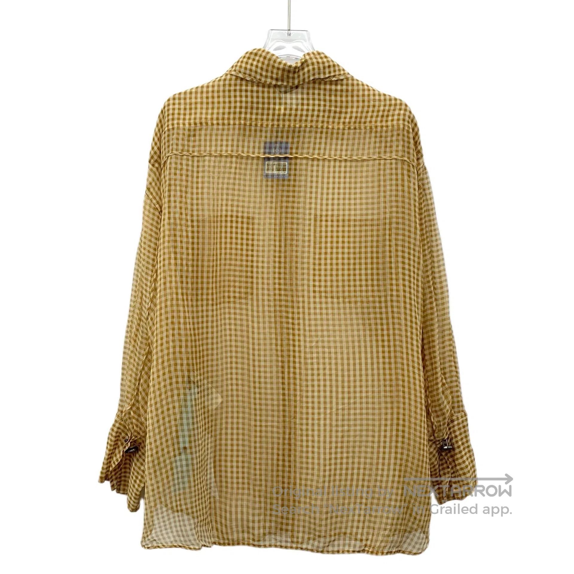 Fendi FENDI Brown plaid mulberry silk lapel long sleeve shirt| Size US L / EU 52-54 / 3 - 2 Thumbnail