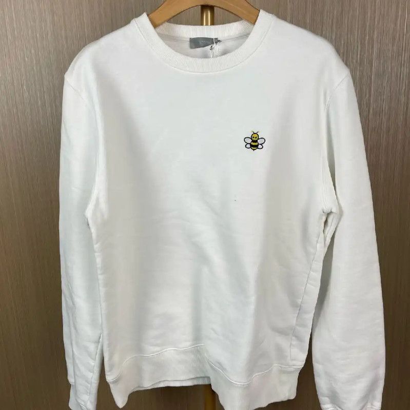 Dior Dior Women's White Cotton Sweatshirt with Bee 0089 Size S / US 4 / IT 40 - 1 Thumbnail