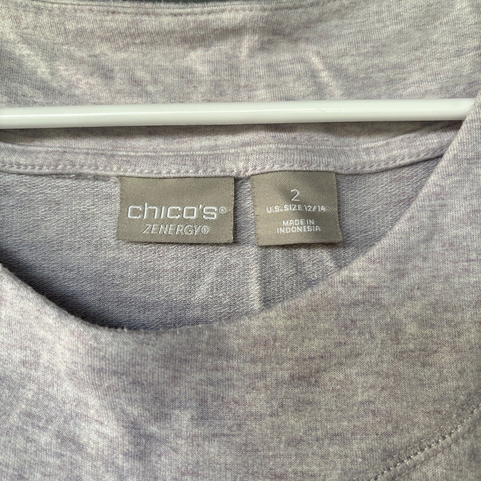 Chicos Chico's by Zenergy Blouse Women's 2 Light Purple Long Sleeve Size XL / US 12-14 / IT 48-50 - 3 Thumbnail