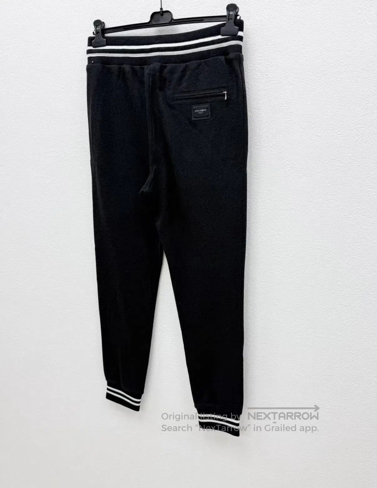Dolce & Gabbana Black Ribbed Cuff Sweatpants with Drawstring Waist. Size US 32 / EU 48 - 4 Thumbnail