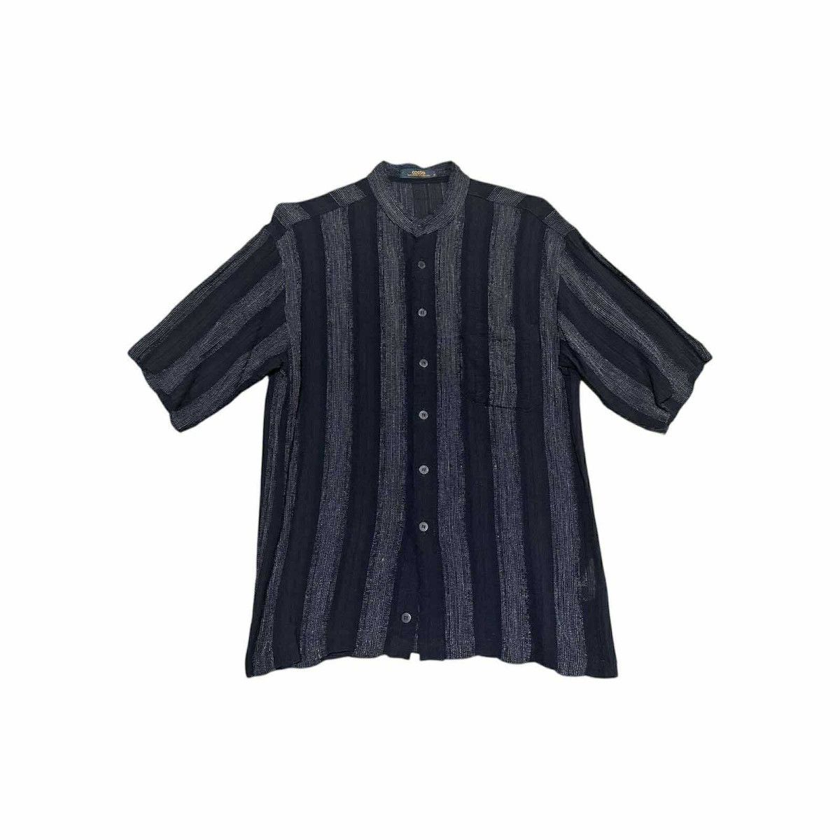 Japanese Brand 🔥Japanese Vintage Cosso Striped Rayon Shirt Mandarin Collar Size US M / EU 48-50 / 2 - 1 Thumbnail