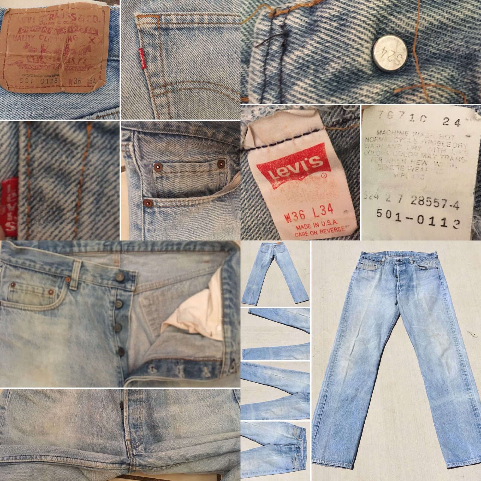 Vintage VINTAGE Levi’s 501 Jeans Button Fly 34x34 Levi’s USA Blue Denim Sizes 36 34 Size US 34 / EU 50 - 8 Thumbnail