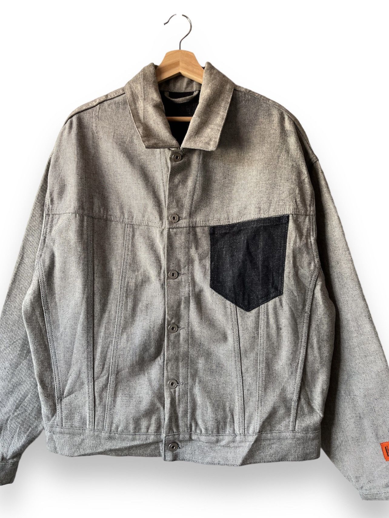 Designer × Heron Preston Heron Preston Raw Denim Trucker Jacket Size US L / EU 52-54 / 3 - 3 Thumbnail