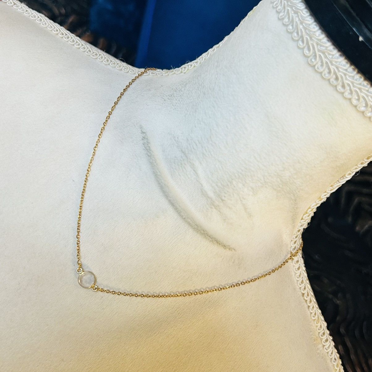 Handmade Handcrafted minimalist framed faceted dome quartz necklace Size ONE SIZE - 1 Thumbnail