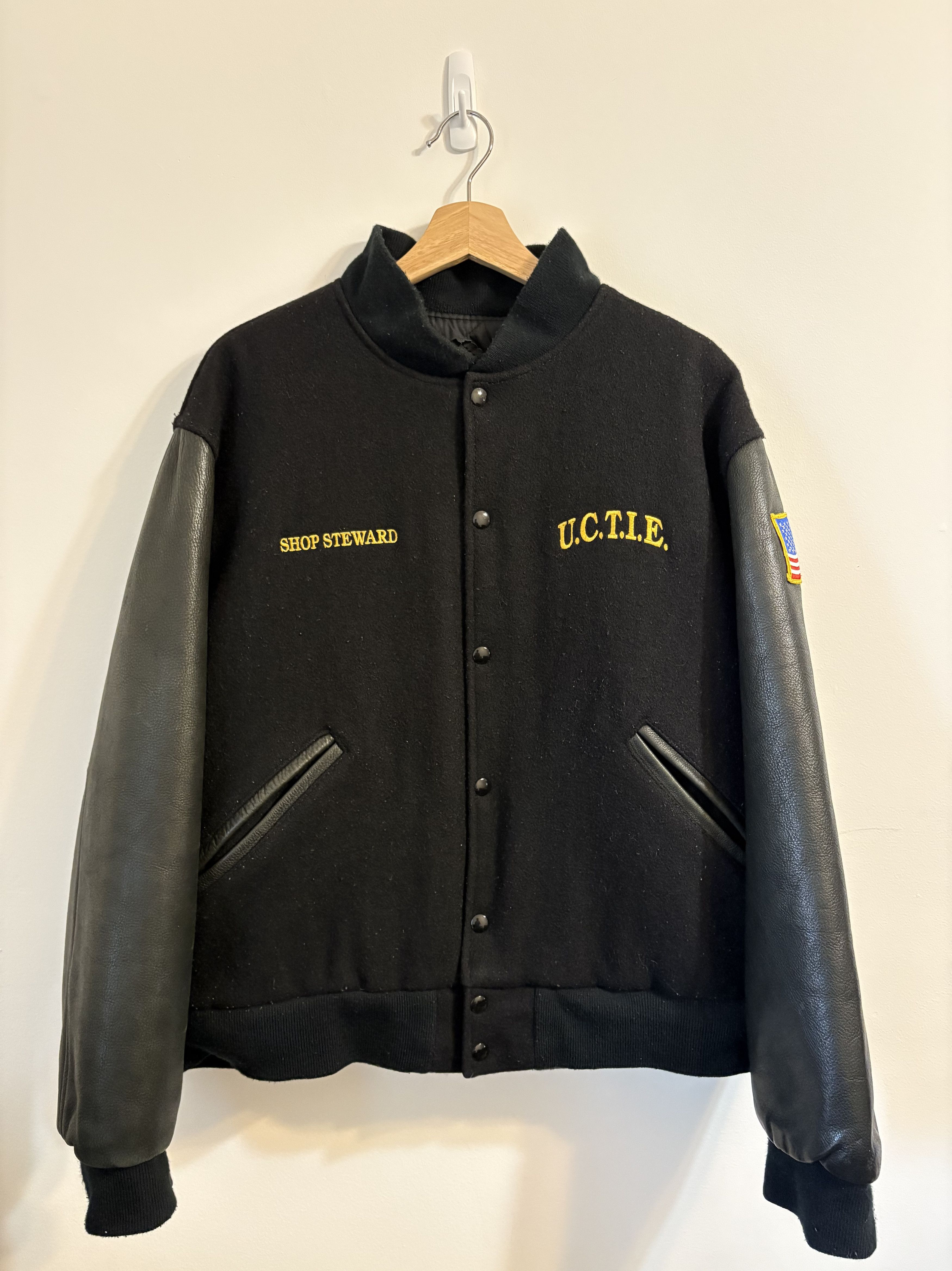 Vintage Vintage Union Black Varsity Jacket Size US L / EU 52-54 / 3 - 2 Thumbnail