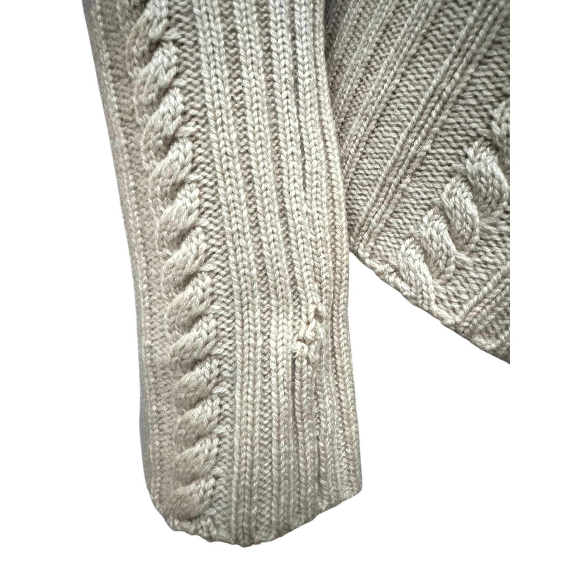 Jil Sander Beige Cashmere Cable Knit Cardigan Size S / US 4 / IT 40 - 9 Thumbnail