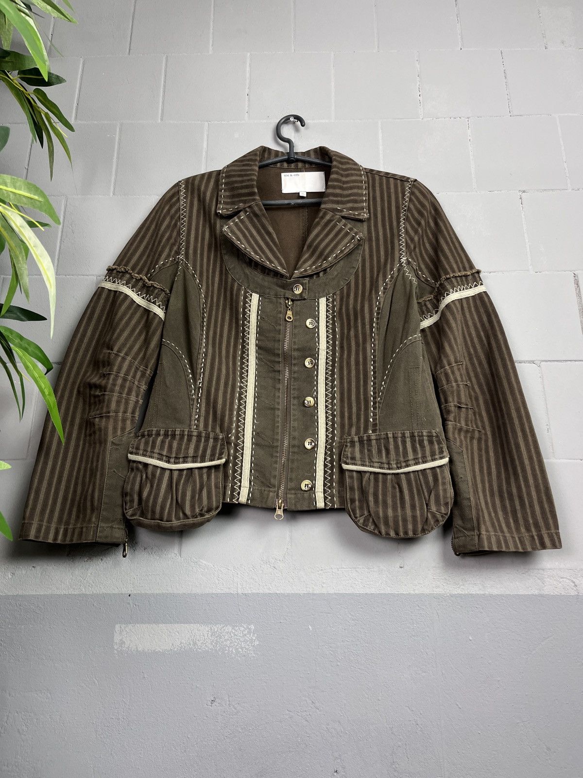 Vintage RECONSTRUCTED SASHIKO HEAVY COTTON BLAZER JACKET - 2400 Size M / US 6-8 / IT 42-44 - 4 Thumbnail
