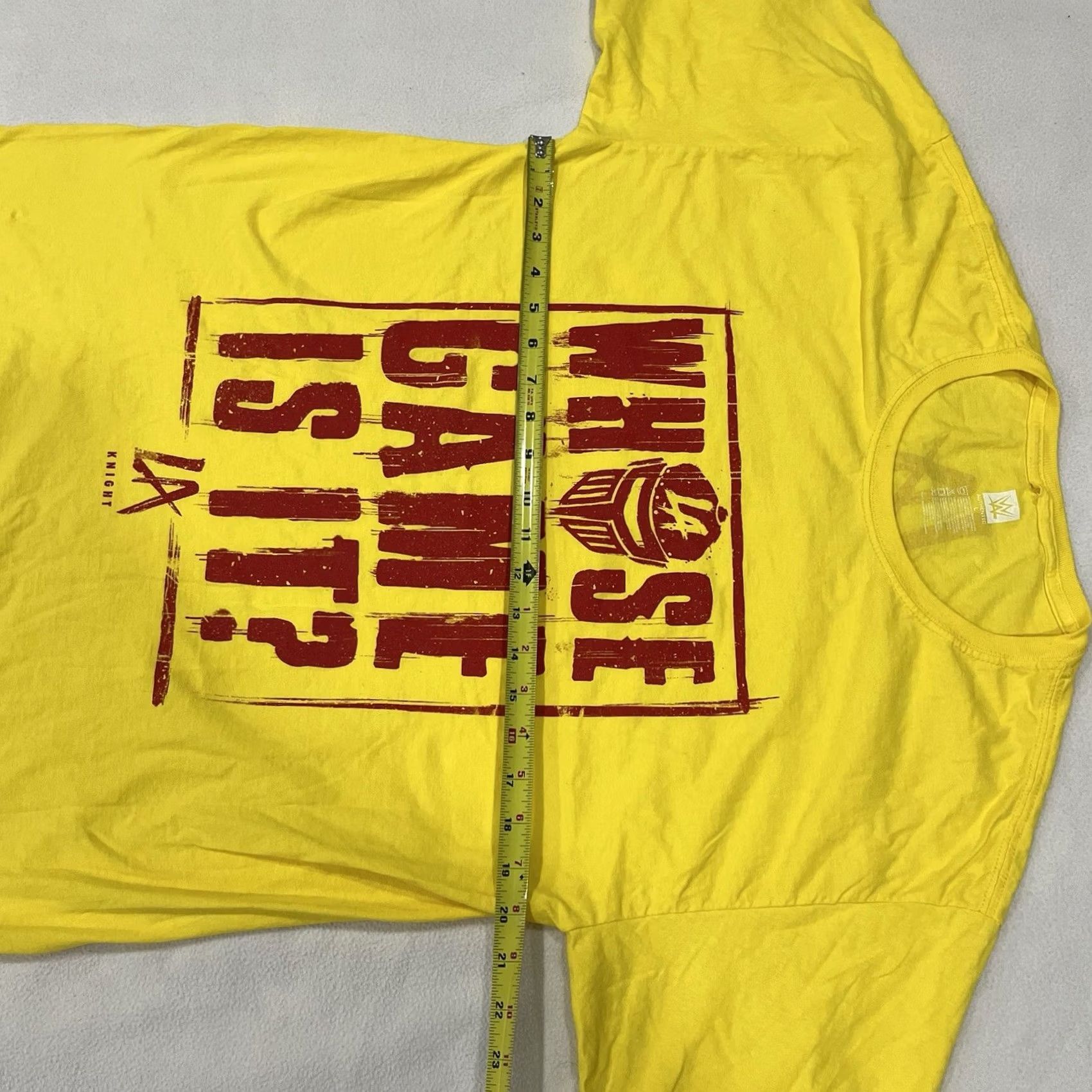 Vintage WWE Authentic LA Knight Whose Game Is It Yellow Graphic T-Shirt Mens L Size US L / EU 52-54 / 3 - 6 Thumbnail