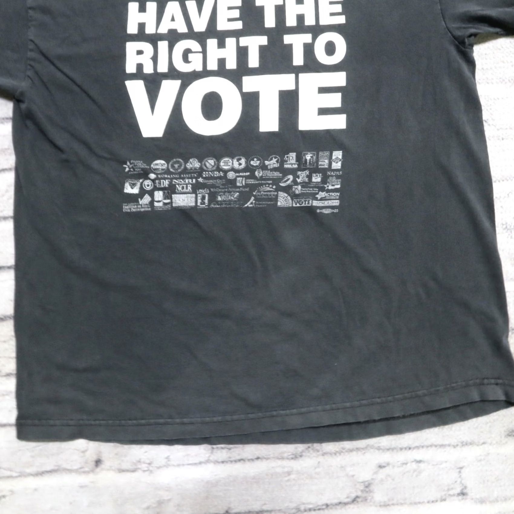 Fruit Of The Loom Vintage 90s You Have The Right To Vote Election Protection Shirt XL Black Mens T-Shirt Size US L / EU 52-54 / 3 - 5 Thumbnail