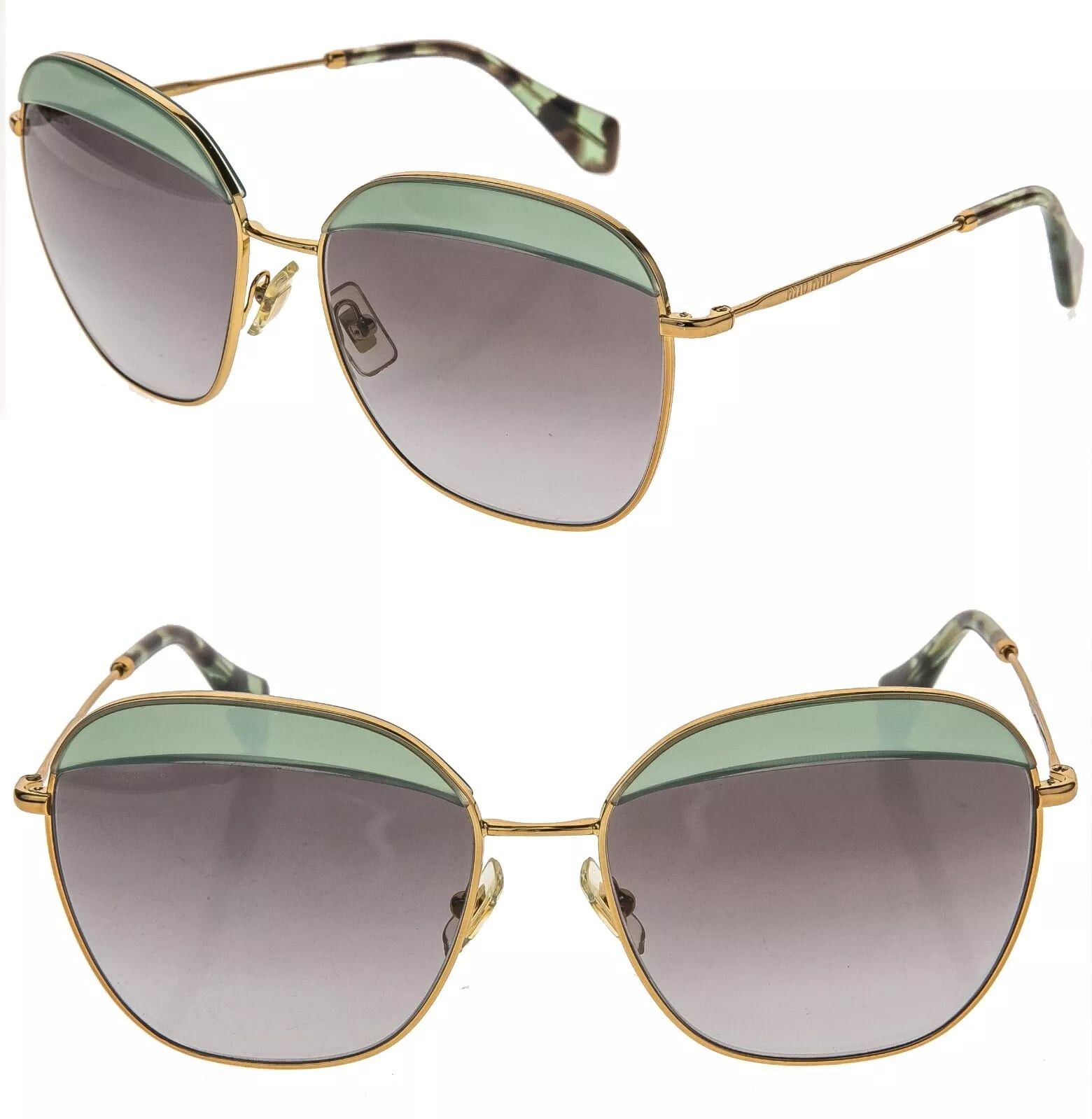 Miu Miu MIU MIU SO FRAME 53Q Square Gold Green Sunglasses MU53QS Size ONE SIZE - 1 Thumbnail
