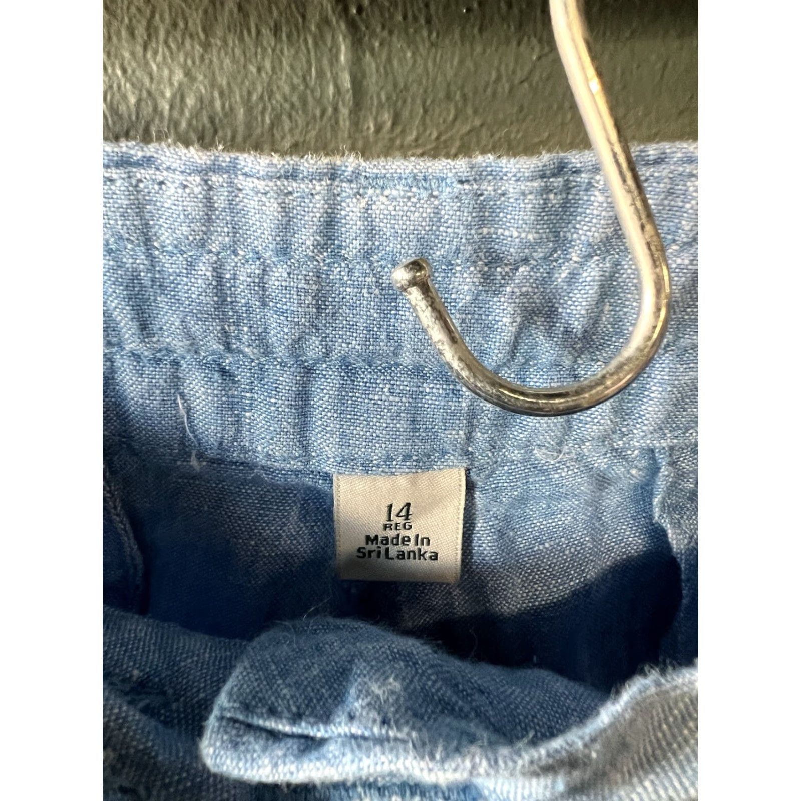 Vintage LL Bean Womens Blue Linen Straight Leg Pants w/ Drawstring Size 14 Classic Fit Size 36" / US 14 / IT 50 - 3 Thumbnail