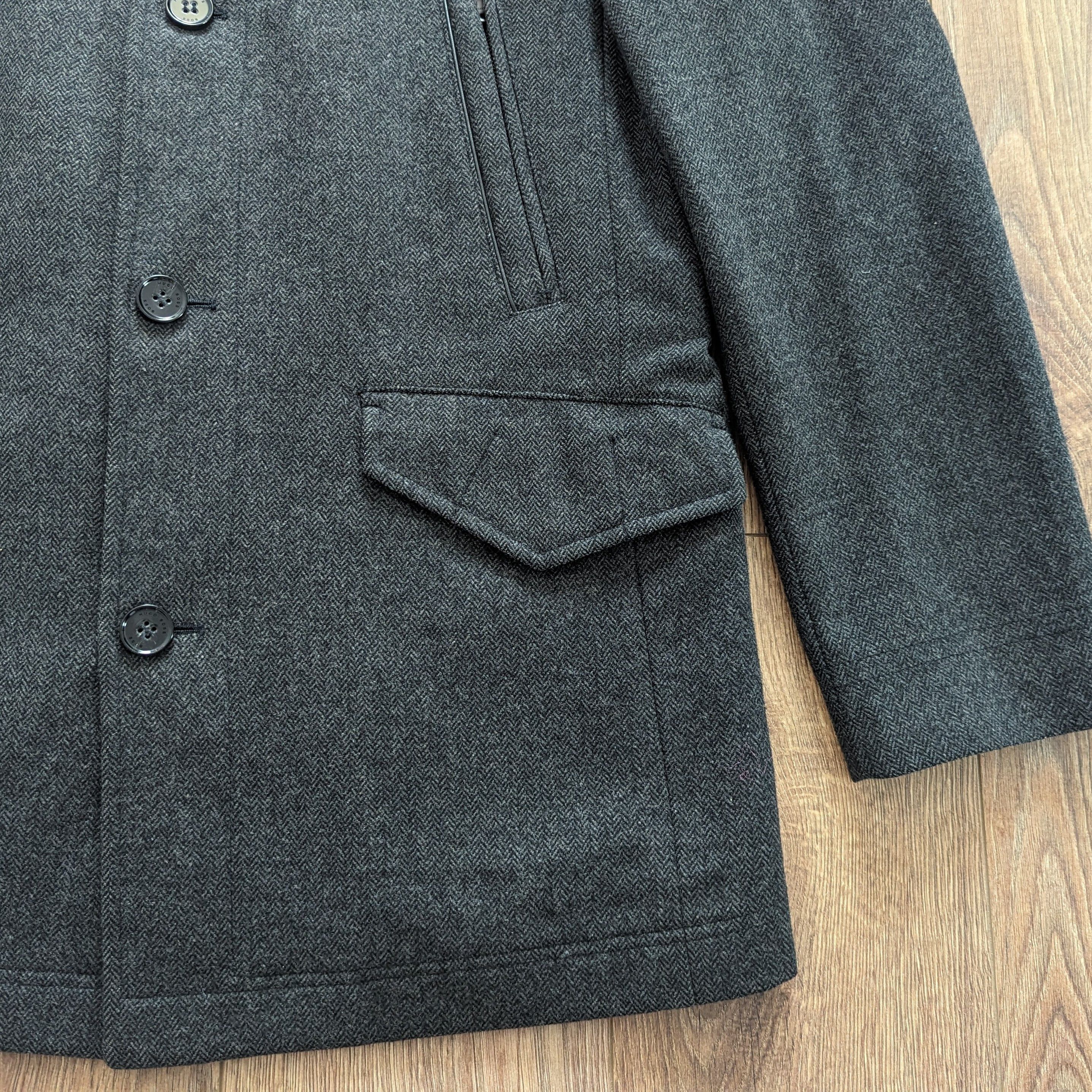 Hugo Boss HUGO BOSS Wool Men's Coat Size L (52) Luxury Brand Dark Gray Size US L / EU 52-54 / 3 - 6 Thumbnail