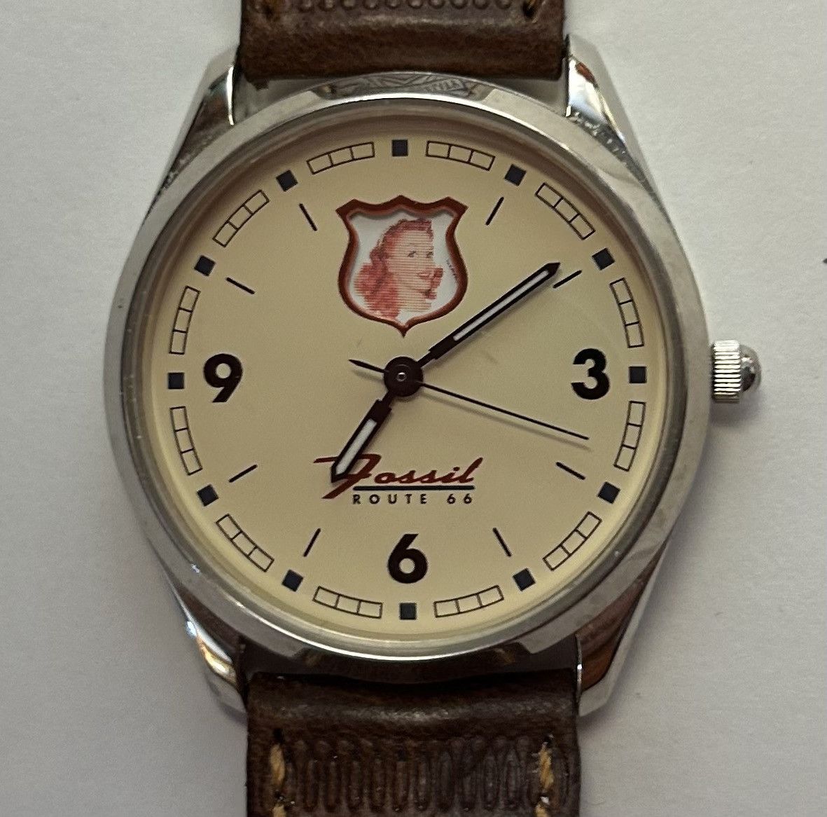 Fossil Rare vtg Fossil Route rt 66 watch leather moving imagesworks Size ONE SIZE - 1 Thumbnail
