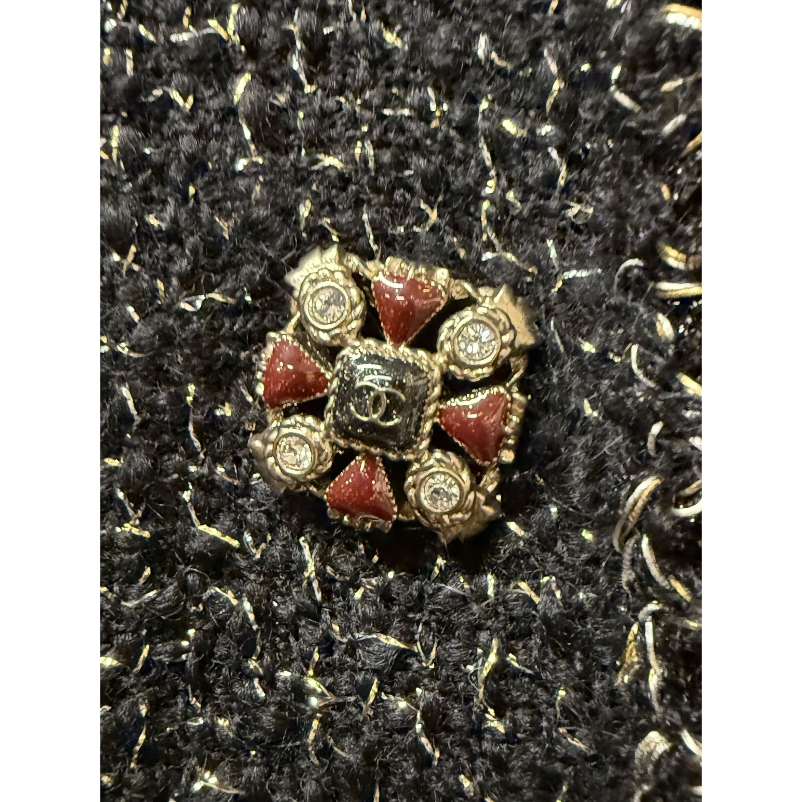 Chanel Chanel Womens Tweed Cape Jacket Black/Red Trim Wool Blend Si Size XS / US 0-2 / IT 36-38 - 13 Thumbnail