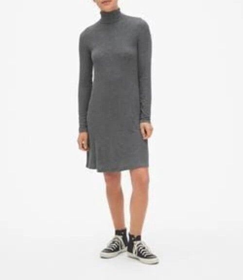 Gap Gap Womens XL Gray Ribbed Turtleneck Tunic Dress Soft Cozy Size XL / US 12-14 / IT 48-50 - 1 Thumbnail