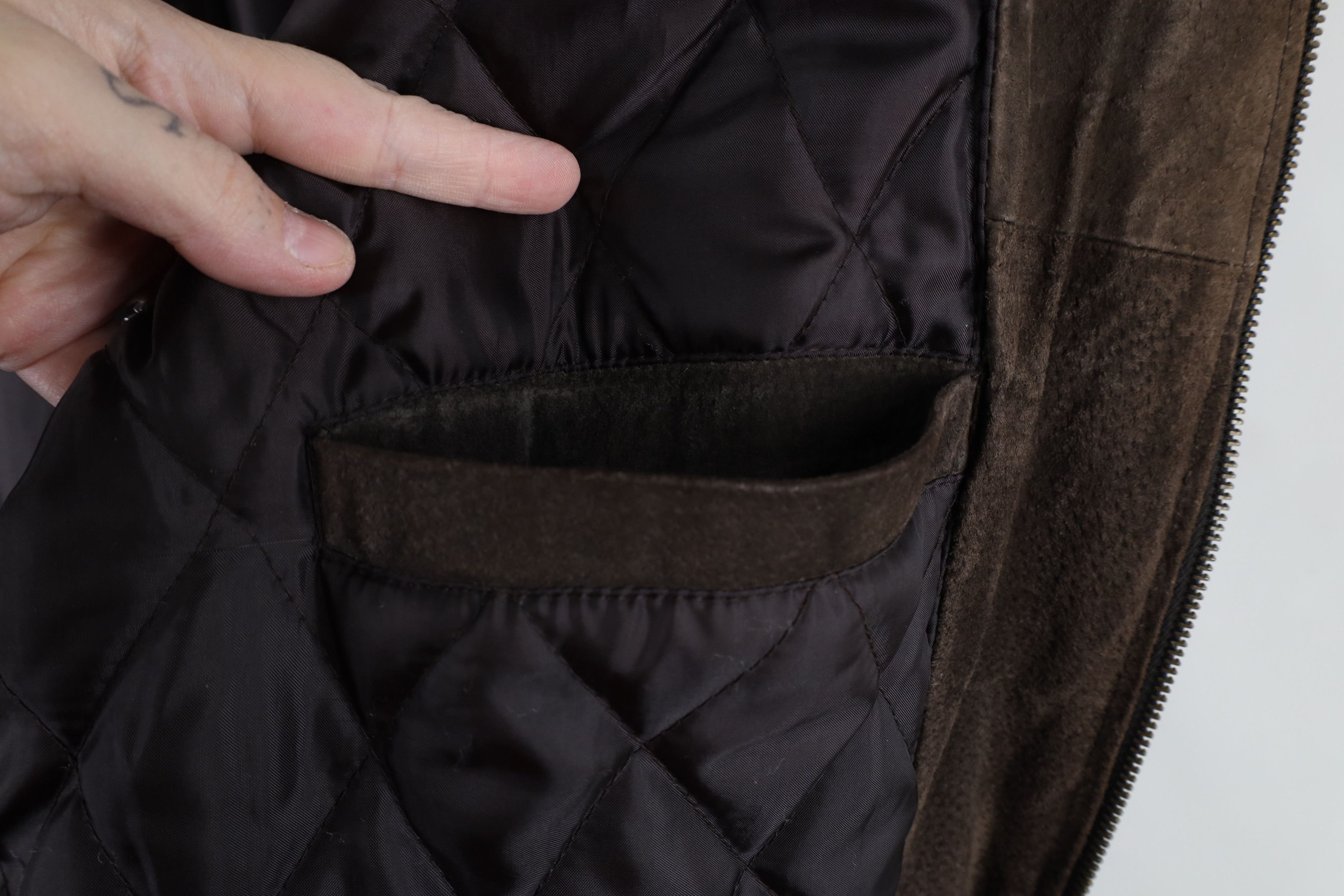 Vintage Vintage 90s Streetwear Suede Leather Bomber Jacket Brown Size US XL / EU 56 / 4 - 13 Thumbnail