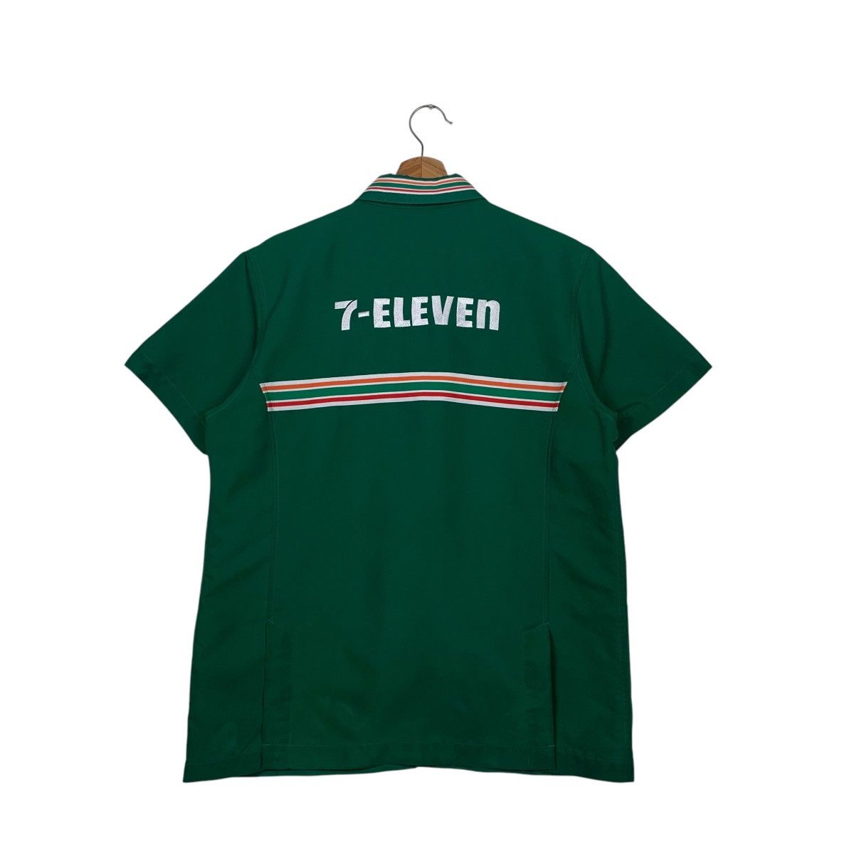 Japanese Brand Vintage 7 ELEVEN Big Logo SS Green Uniform Jacket #2584-C117 Size US M / EU 48-50 / 2 - 16 Thumbnail