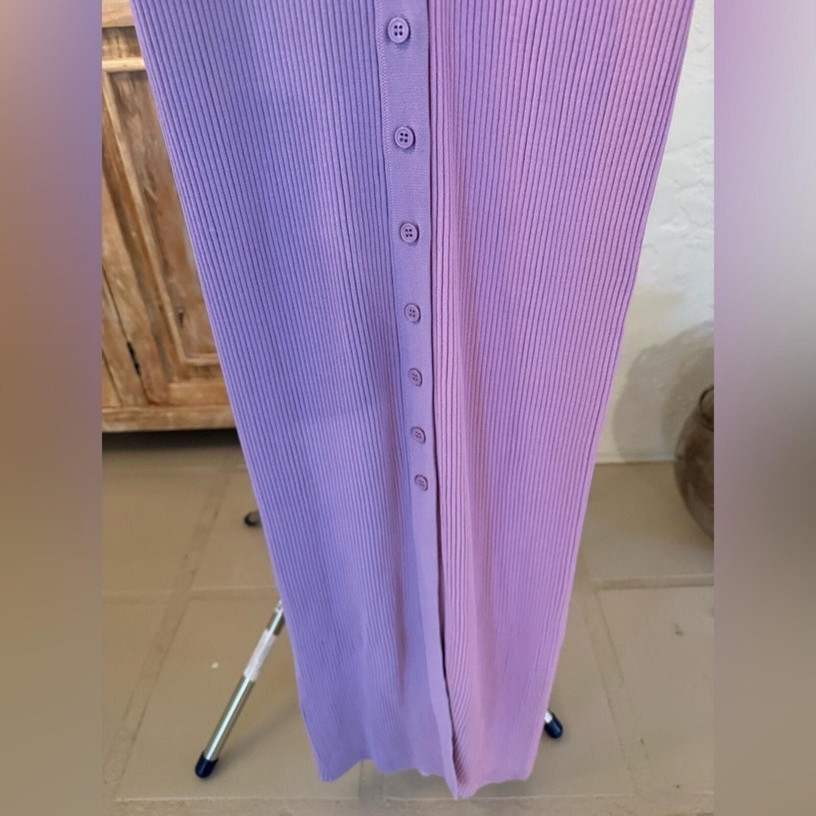 Acne Studios STAUD Shoko Ribbed Color Block Sweater Midi Button Front L Size L / US 10 / IT 46 - 7 Thumbnail