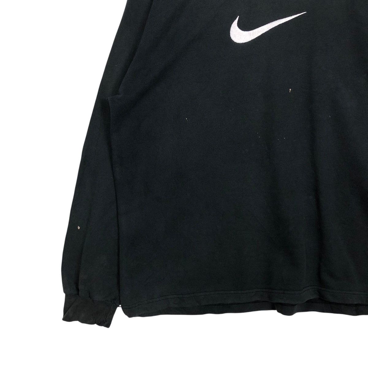 Nike 📌Rich Black Vintage Sweatshirt Nike Big Swoosh Size US M / EU 48-50 / 2 - 5 Thumbnail