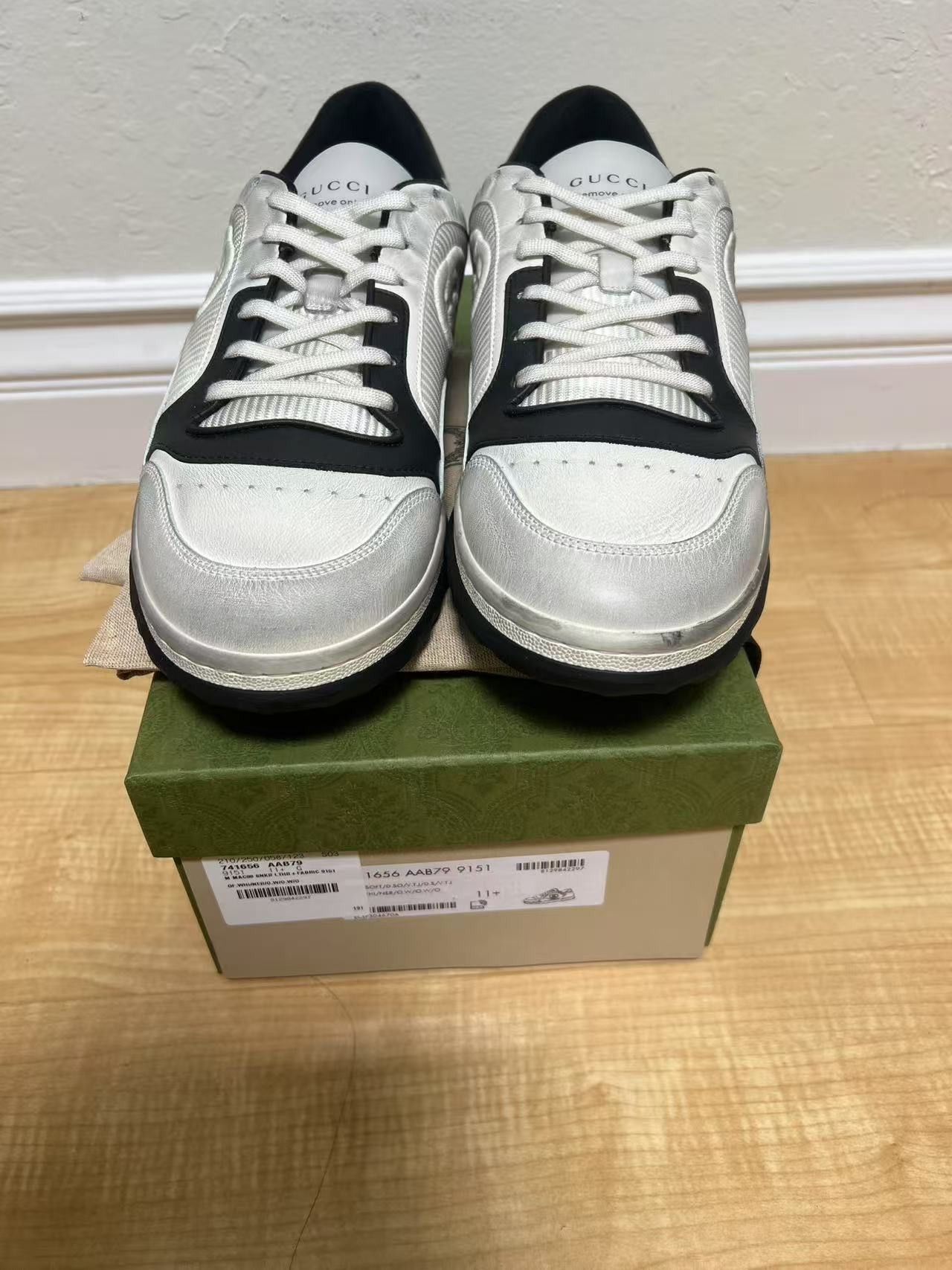Gucci Gucci MAC80 Sneaker 'Off White Black' Size US 12 / EU 45 - 1 Thumbnail