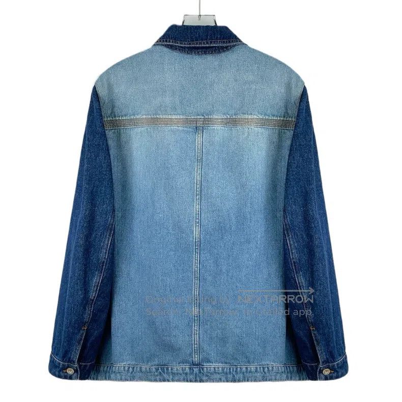 Loewe Loewe Dark Blue Leather Branding Cotton Collared Single-br Size XS / US 0-2 / IT 36-38 - 2 Thumbnail