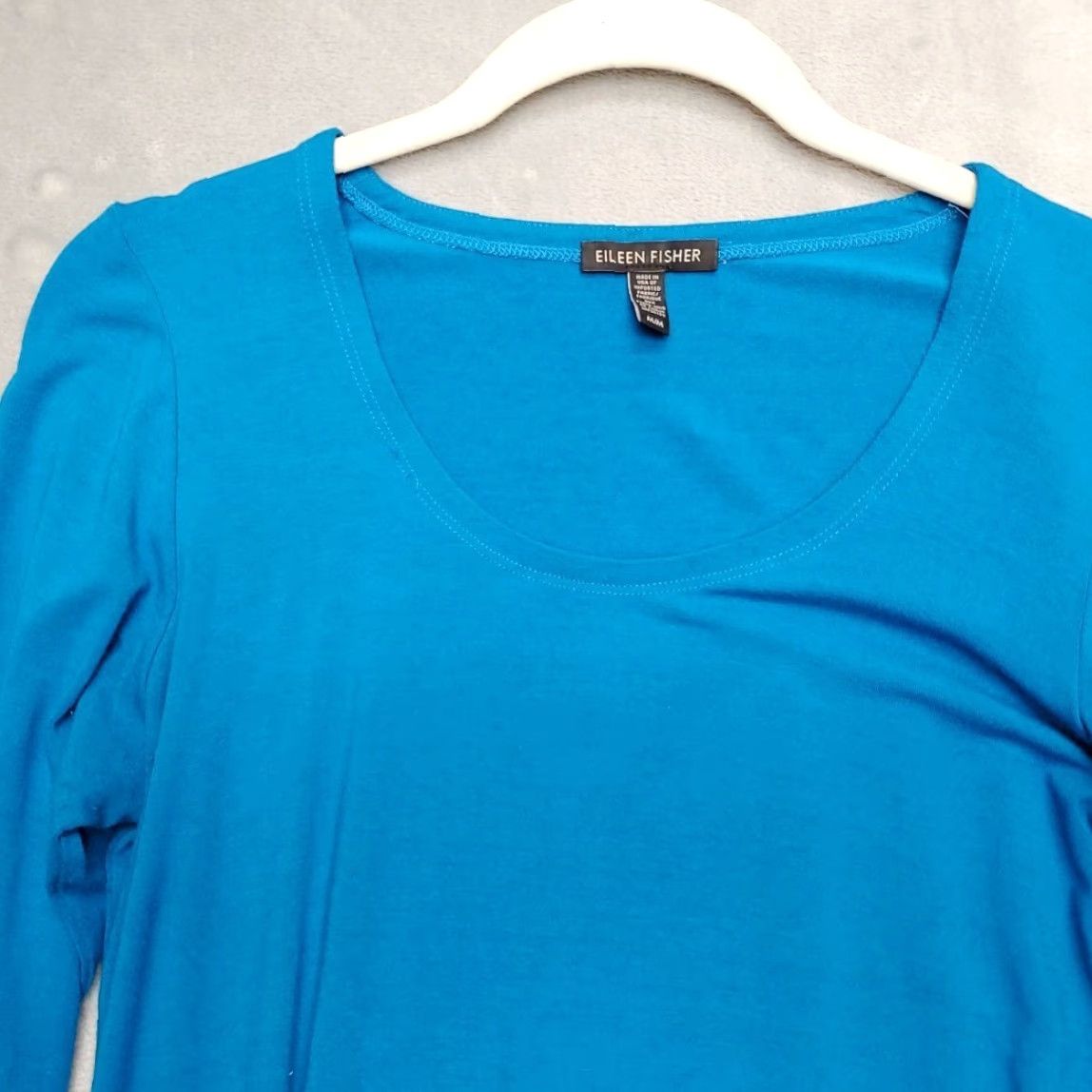 Eileen Fisher Eileen Fisher Top Womens M Blue Viscose Spandex Long Sleeve Tunic Shirt Pullover Knit Minimalist Casual Womens Size M / US 6-8 / IT 42-44 - 3 Thumbnail