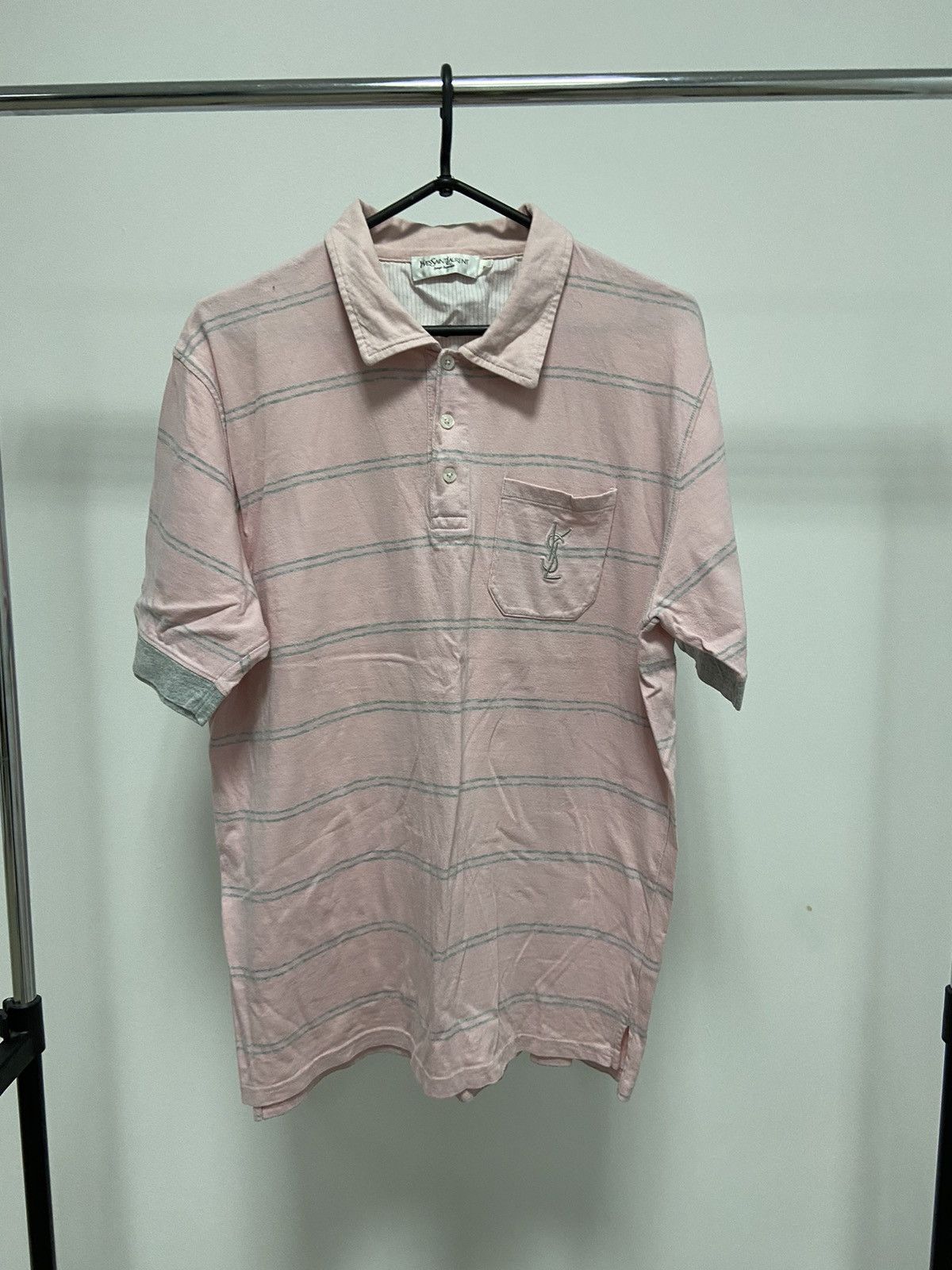 Yves Saint Laurent T-Shirt Polo Big Logo Small YSL Logo Y2K