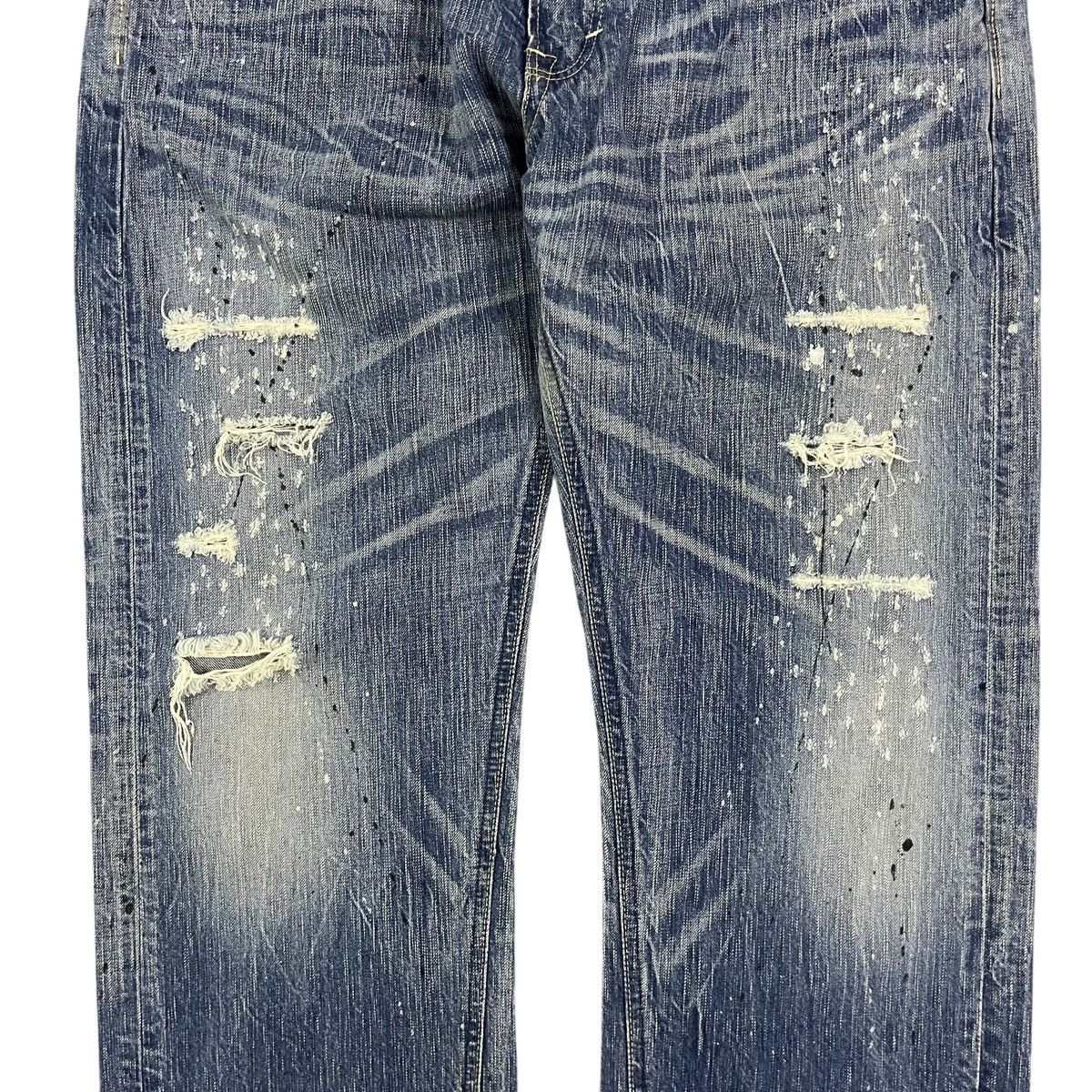 Edwin × Japanese Brand EDWIN 503 BLUE TRIP DISTRESSED PAINTED JEANS Size US 37 - 4 Thumbnail