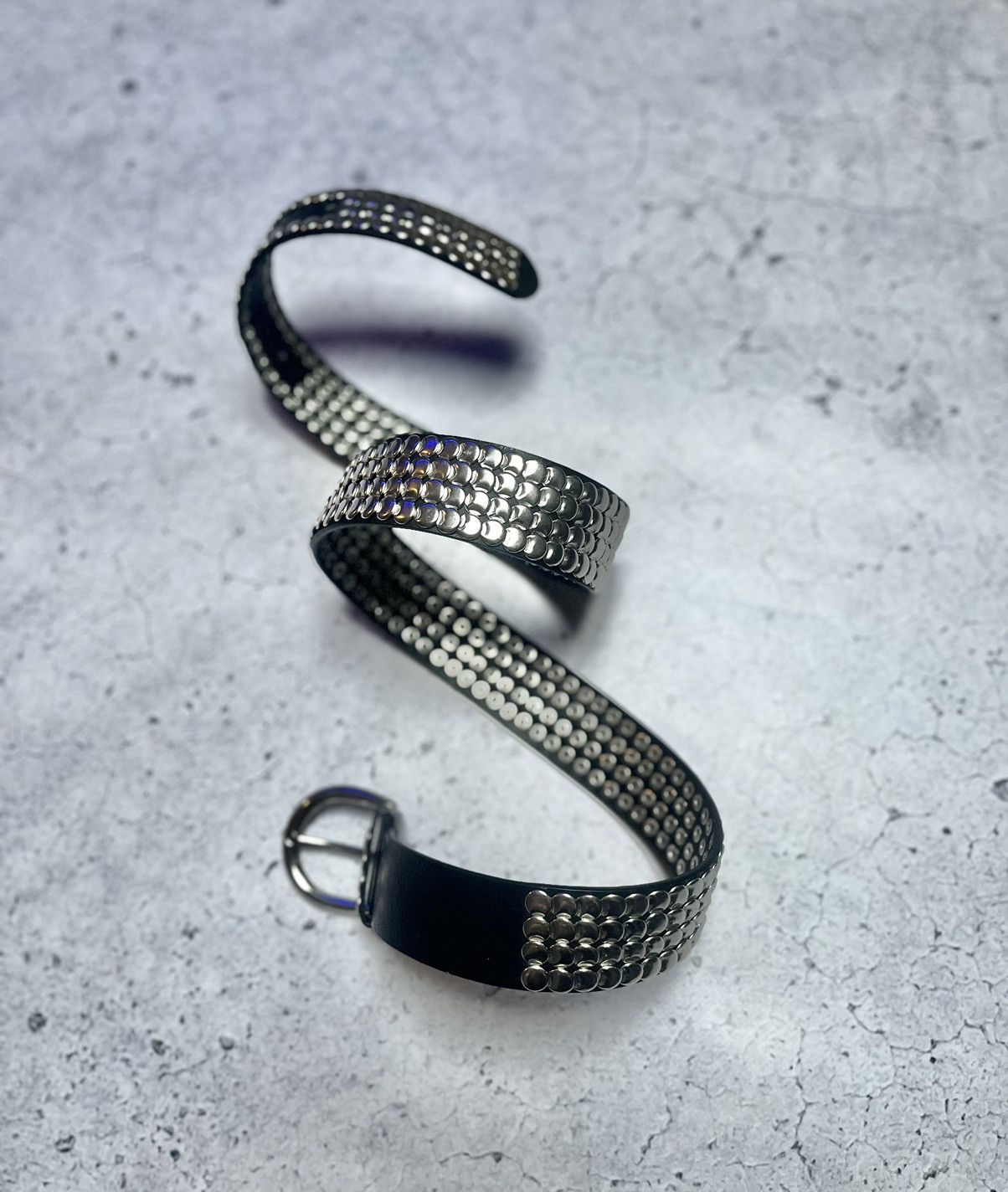 Designer × Vintage B.B. Simon Style Leather Belt With Crystals Avant Garde Size ONE SIZE - 4 Thumbnail