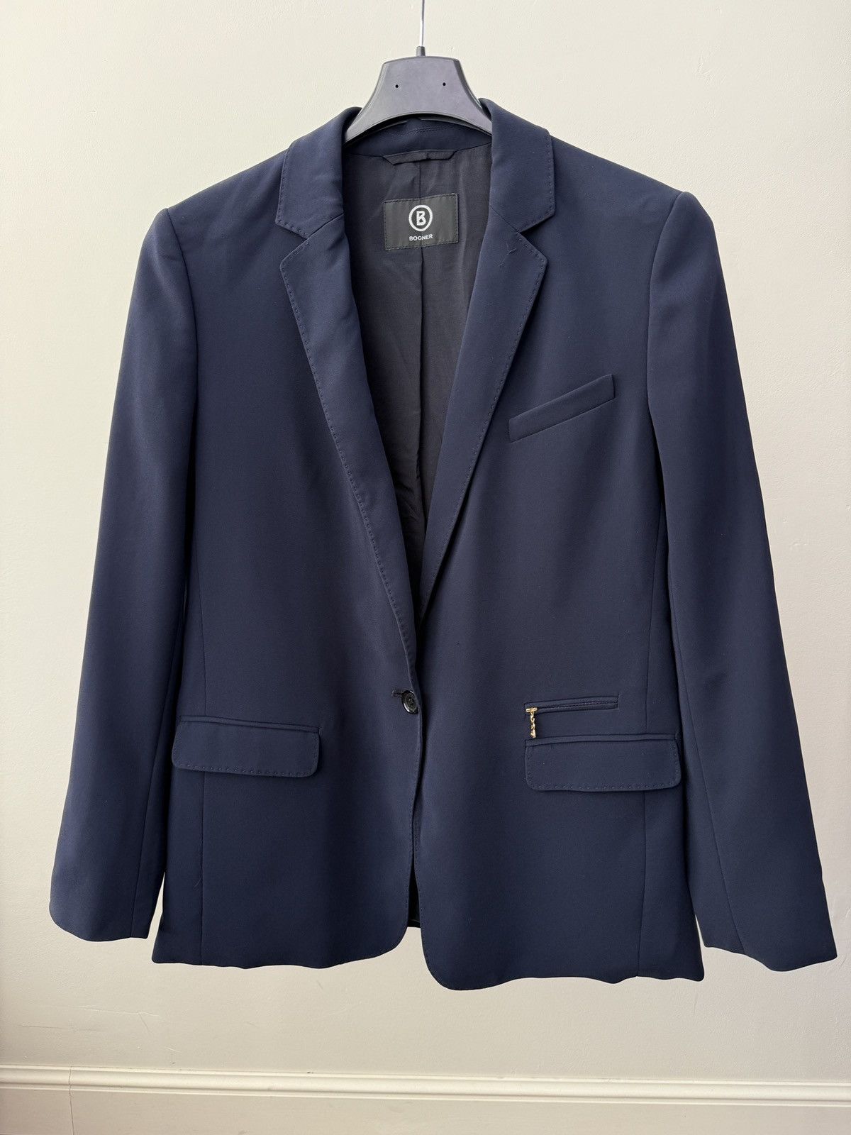 Bogner Vintage Bogner Women’s Navy Blue Blazer Jacket Size L / US 10 / IT 46 - 2 Thumbnail