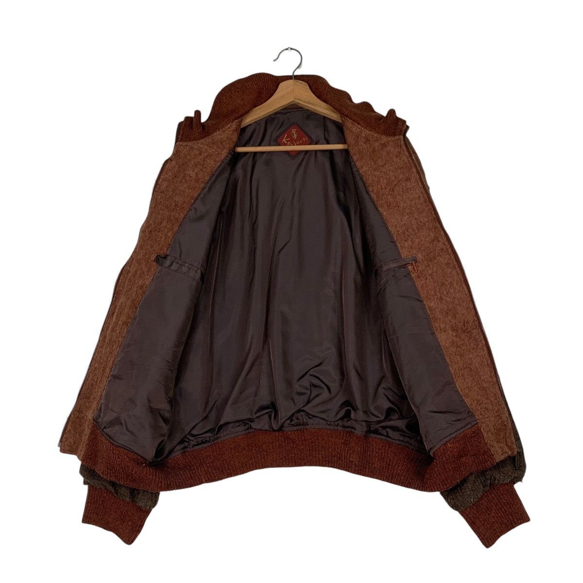 Japanese Brand KEN VALIDO Brown Wool Turtleneck Bomber Jacket #1234-C56 Size US L / EU 52-54 / 3 - 11 Thumbnail