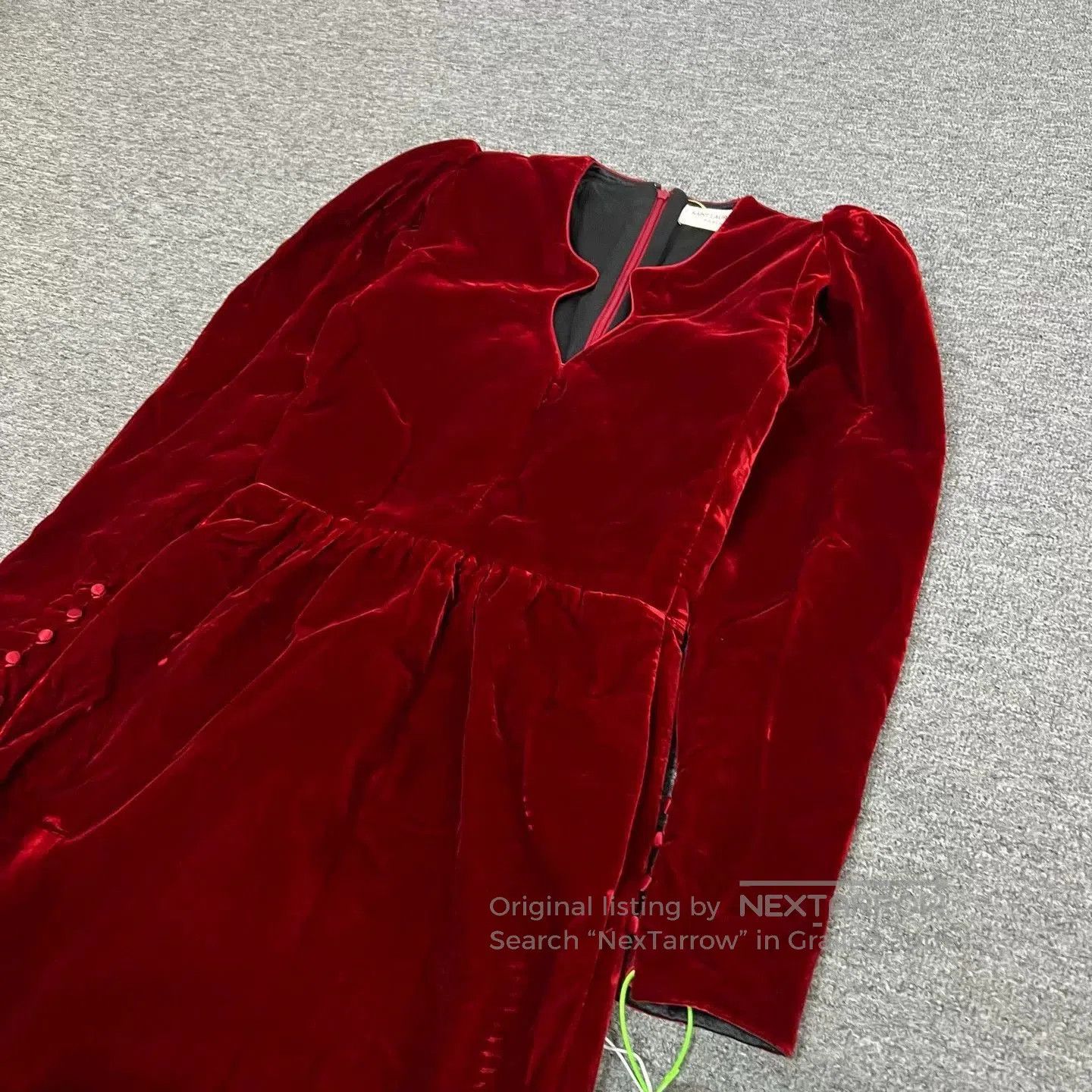 Saint Laurent Paris Saint Laurent Red Velvet Evening Dress. Size XS / US 0-2 / IT 36-38 - 4 Thumbnail