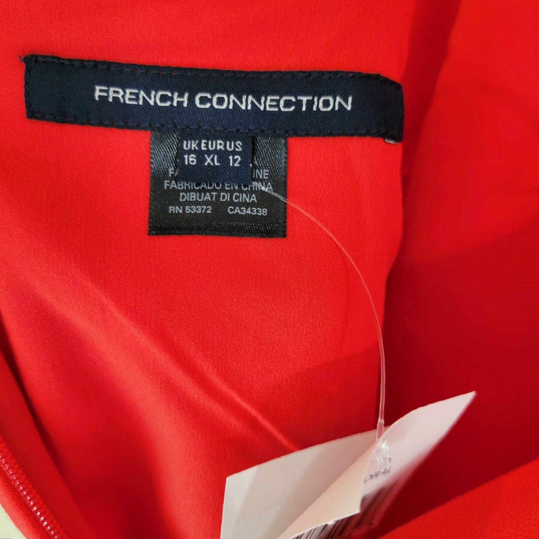 French Connection French Connection Dress Womens Size 12 A-Line Mini Square Neck Fire Coral Red Orange Pink Velvet? Size XL / US 12-14 / IT 48-50 - 5 Thumbnail