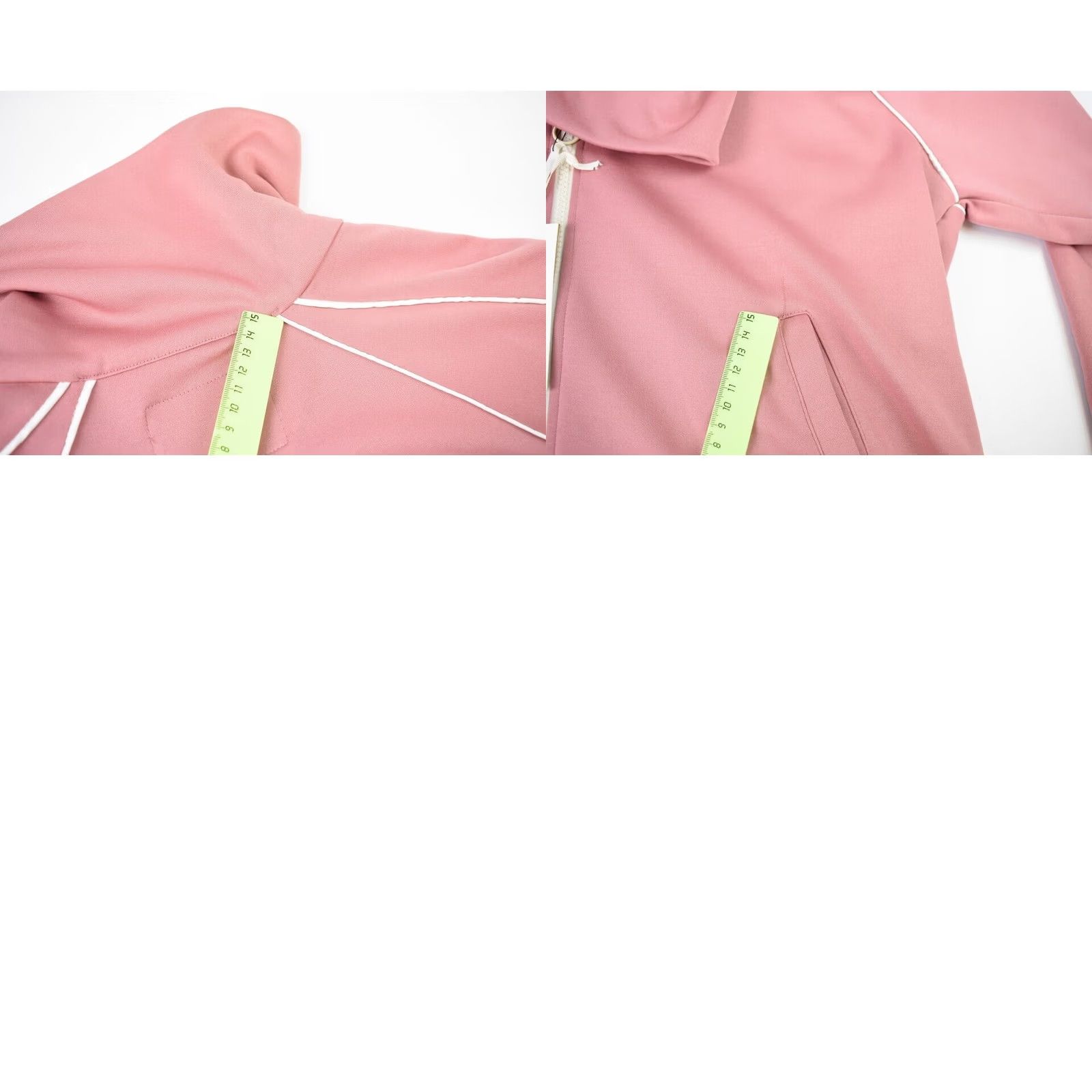 Vintage OTTOD'AME Sweatshirt Women's US 6 Pink White High Neck Pockets Full Zip Sports Size M / US 6-8 / IT 42-44 - 8 Thumbnail