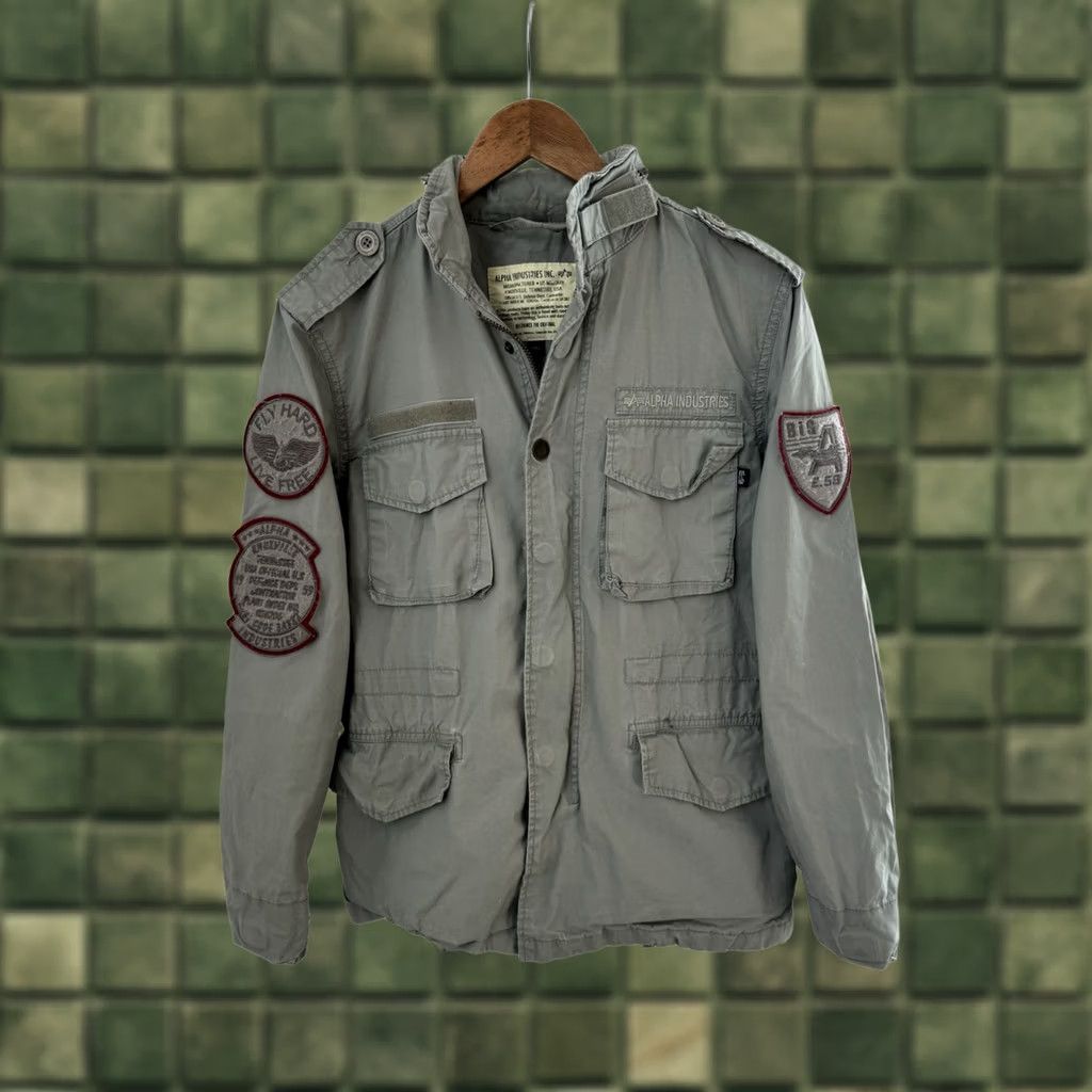 Alpha Industries VINTAGE Alpha Industries Jacket Military 90s Y2K Multi Pocket Cargo Gray S Men Size US S / EU 44-46 / 1 - 1 Thumbnail