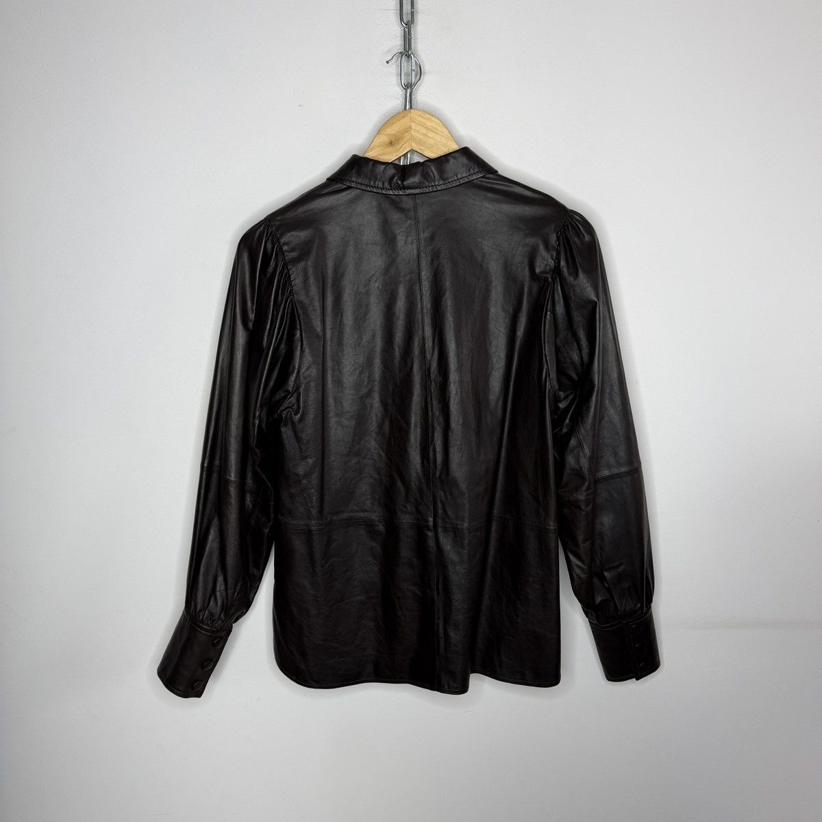 Ganni Ganni Lamb leather snap button shirt Size S / US 4 / IT 40 - 7 Thumbnail