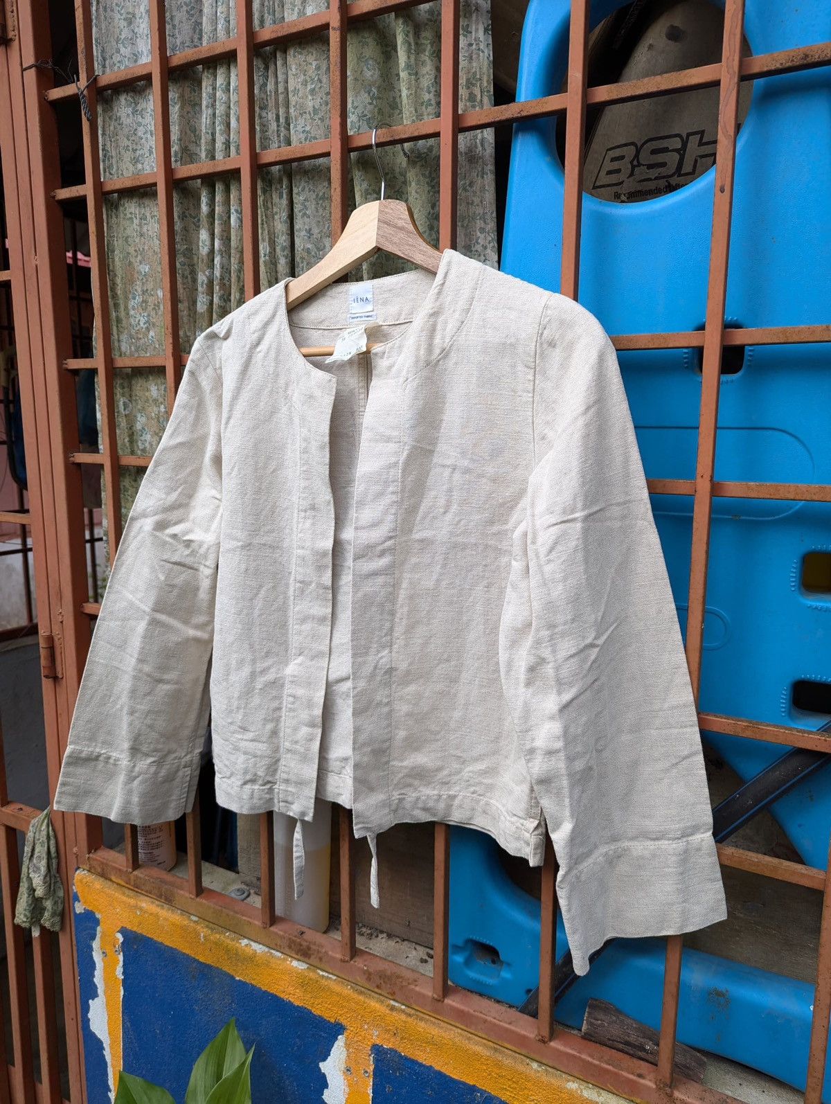 Designer × Japanese Brand White Linen Jacket Women IENA Size XS / US 0-2 / IT 36-38 - 5 Thumbnail