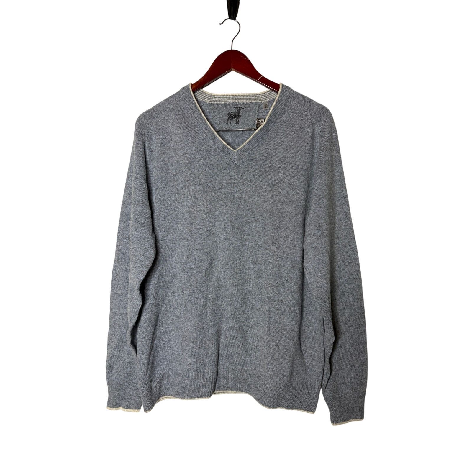 Raffi Raffi Blue Grey V neck cashmere pullover sz L Size US L / EU 52-54 / 3 - 1 Thumbnail