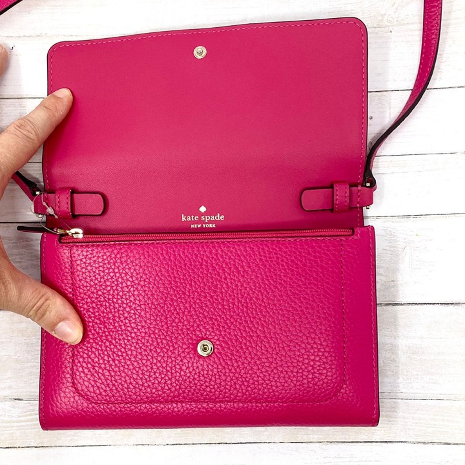Kate Spade Kate Spade Harlow Wallet On A String in Pink Ruby wlr00081 Size ONE SIZE - 4 Thumbnail