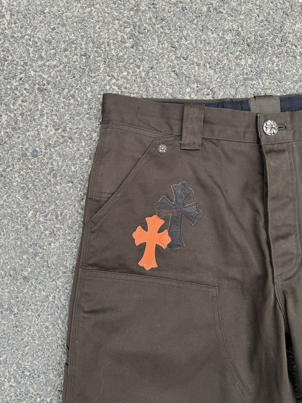 Chrome Hearts Chrome Hearts Double Knee Orange Cross Carpenter Pants Size US 34 / EU 50 - 3 Thumbnail